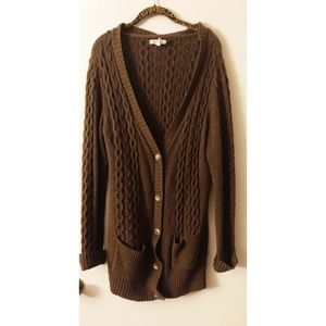 Brown Long Aeropostale Knit Sweater